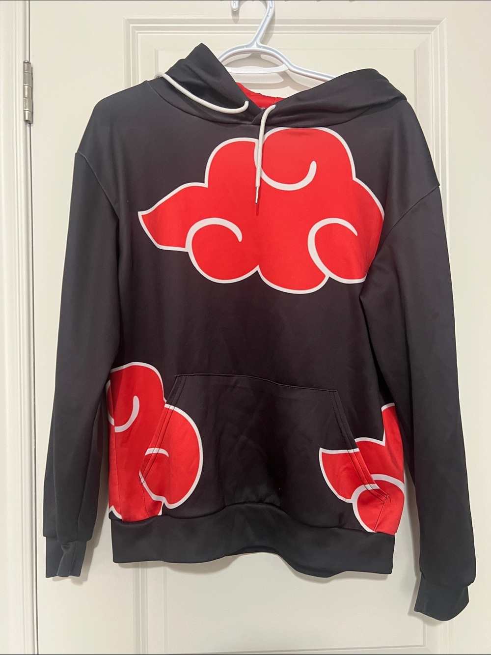 Black Hoodie with Red Cloud (Naruto) Graphic Boys Sweater